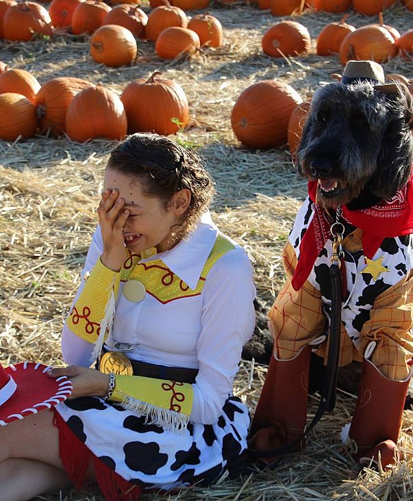 Alyssa and service dog Elmo