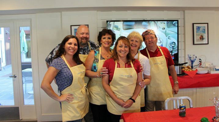Group Cooking at the Long Beach House